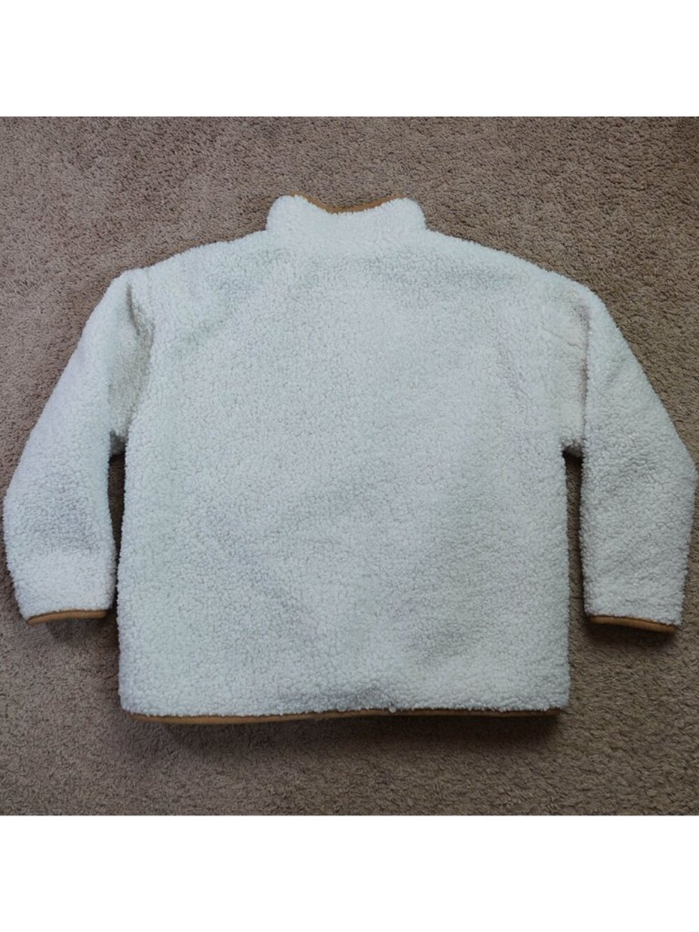 Treasure & Bond Sherpa Jacket Womens S White Faux Fur Button Front Plaid Lining - Picture 2 of 12